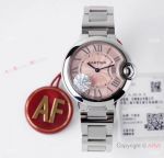 AF Factory Copy Cartier Ballon Bleu 33 Salmon Sunray Dial Steel Ladies Watch